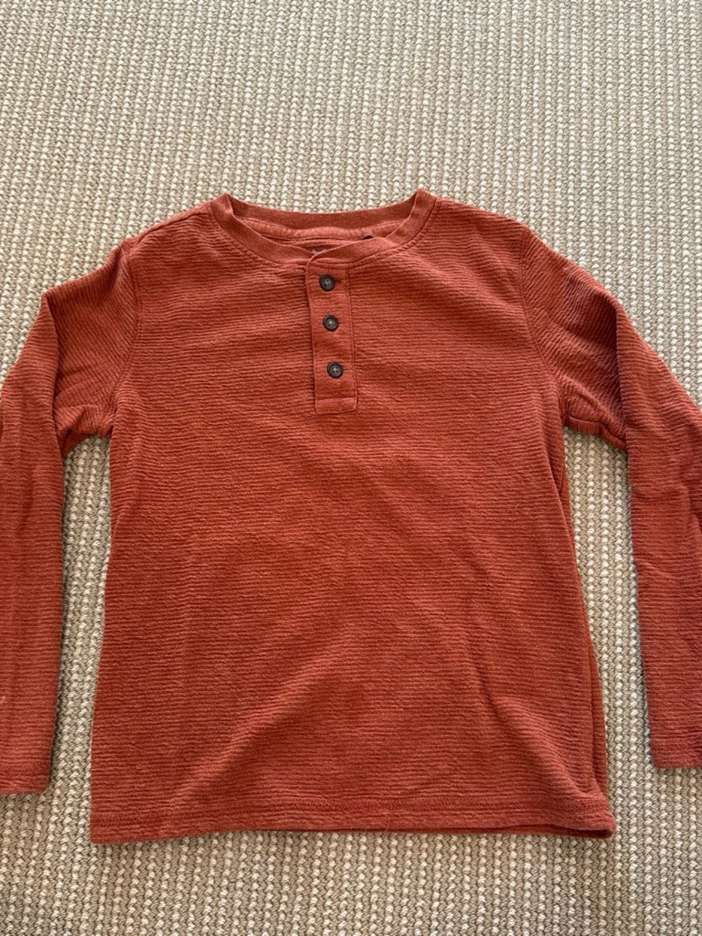 Cat & Jack Long-Sleeve Henley Top - Rust Orange